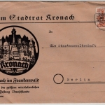 Bizone - 24 Pfg. Arbeiter/Band, illustr. Werbeumschlag Kronach - Berlin 1948