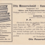 DR - Hannover 1911 Werbekarte Messerschmidt Papierwaren n. Wiedensohl