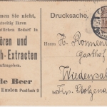 DR - Emden 1917 Werbekarte Likör & Punsch de Beer n. Wiedensohl