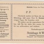 DR - Bielefeld 1915 Werbekarte Essig & Senf Steinhage & Wieck n. Wiedensohl