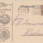 DR - Bielefeld 1915 Werbekarte Essig & Senf Steinhage & Wieck n. Wiedensohl