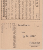 DR - Emden 1919 Werbekarte Likör & Punsch de Beer n. Wiedensohl