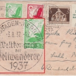 DR - Wiesbaden-Biebrich Weltkongress d. Zeltwanderer SST Luftpostbrief 1937