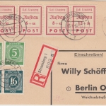 SBZ/Lokalausgaben - Strausberg Wiederaufbau Satz u.a. Einschreibekarte 1946