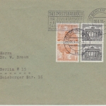 Berlin - 1+4 Pfg. Bauten Zusammendrucke Ortsbrief Berlin 1953