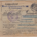 DR - Hamburg 1915 Feldpostbrief n. ÖSTERREICH Retourvermerk