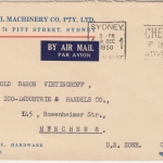 Australien - 1'6 Sh. Götterbote Hermes Luftpostbrief Sydney - München 1950
