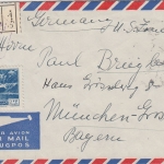 Libanon - 2x25 Pia. Brücke u.a. Luftpost Einschreibebrief Beyrouth München 1951