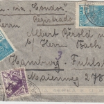 Brasilien - 5x1.000 R. Frau/Globus u.a. Luftpost R-Brief Porto Alegre 1936