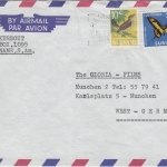 Surinam - 25 C. Schmetterling u.a. Luftpostbrief Paramaribo - München 1974