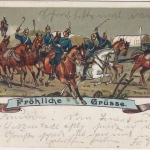Militär - Train-Abteilung "Fröhliche Grüße" Farblitho Neustadt 1906