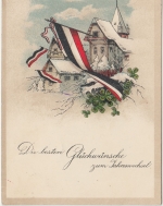 Neujahr - Patriotische Glückwunschkarte Feldpost Lazarett Mandelsloh 1915