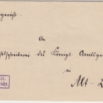 DR - Berlin SW60 Frei lt. Avers No.21 Kammergericht Dienstbrief 1897