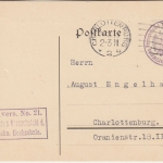 DR - Charlottenburg 1916 Frei lt. Avers No.21 Techn. Hochschule Ortskarte