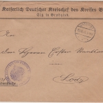 DP Polen - Grodzisk 1916 Reichsdienstsache (Kreischef Blonie) n. Lodz