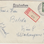 BRD - 90 Pfg. Heuss I Einschreibebrief n. ÖSTERREICH Kamp (Rhein) - Wien 1956