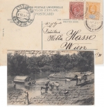 Ceylon - 2+4 C. Eduard VII. sw-AK n. ÖSTERREICH Colombo - Wien 1905