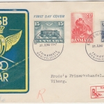 Dänemark - 100 J. Dän. Eisenbahn Schmuckkuvert R-Brief/FDC Kopenhagen 1947