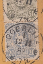 DR - 50+20+10 Pfg. Paketkarte n. DÄNEMARK Görlitz 1 - Kopenhagen 1882