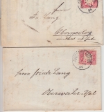 Bayern - 10 Pfg. Wappen Wz.3 2 Briefe Kaiserslautern - Oberweiler 1884