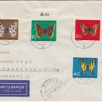 BRD - Jugend 1962 Schmetterlinge Luftpostbrief/FDC n. ÖSTERREICH Füssen 25.5.62