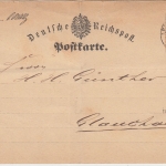 DR - 1/2 Gr. gr. Brustschild Postkarte sächs. Bahnpost-K2 Leipzig Hof Z. V 1874