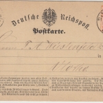 DR - 1/2 Gr. gr. Brustschild Postkarte K1 Bielefeld - Vlotho 1872