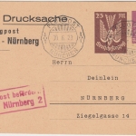 DR-Infla - 25+20 M. Privatganzsache Luftpost-Drucksache München - Nürnberg 1923