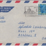 Schweiz - 40 Rp. Fussball-WM Luftpostbrief n. GRIECHENLAND Genf - Athen 1954