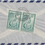Griechenland - 2x800 Dr Wiederaufbau Luftpostbrief Thessaloniki - Pforzheim 1952