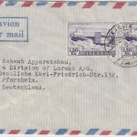 Island - 2x1,50 Kr. Kraftwerk Sogs Luftpostbrief Reykiavik - Pforzheim 1958