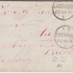England - 2x1+1/2 P. Victoria Brief Liverpool - Aasen b. Donaueschingen 1876