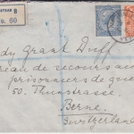 England - 2 1/2+2 P. George V. Einschreibebrief i.d. SCHWEIZ Hampstead Bern 1916