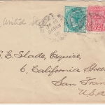 New South Wales - 1/2 P. Victoria u.a. Brief n. USA Newcastle San Francisco 1905