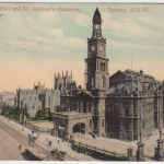 New South Wales - 1/2 P. Victoria u.a. farb. AK (Town Hall etc.) Sydney 1907