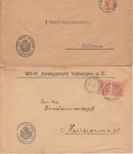 Württemberg - 7 1/2 Pfg. Dienst 1xEF/1xMEF 2 Dienstbriefe Vaihingen 1918/19