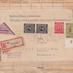 All.Bes./Kontrollrat - 1 M. Ziffer u.a. Nachnahme Einschreibebrief Göttigen 1947