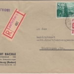 FZ/Baden - 84+24 Pfg. Freimarken Einschreibebrief Laufenburg - Säckingen 1948