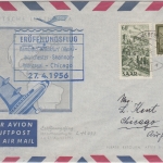 Saarland- LH-Erstflug Hamburg Chicago Zuleitungspost Merchweiler 1956