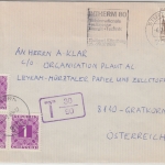 BRD - 60 Pfg. B&S Brief n. ÖSTERREICH Stuttgart - Gratkorn 1980 3x1 S. Nachporto