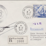TAAF - 145 Fr Segler L'Astrolabe Einschreibebrief Pt aux Francais Kerguelen 1975