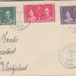 Newfoundland - Coronation Satzbrief i.d. SCHWEIZ St. John's - Spiez 1937