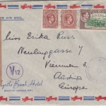 Jamaika - 1 Sh. Zuckerindustrie u.a. Luftpostbrief n. ÖSTERREICH Kingston 1948