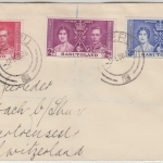 Basutoland - Coronation Satz Brief i.d. SCHWEIZ Maseru 1938