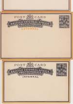 British Central Africa - 2x1+2 P. drei Ganzsachen internal/external ungebraucht