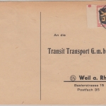 FZ/Allg. - 12 Pfg. Wappen Karte Biberach - Weil a/Rh 1947 - Text !!