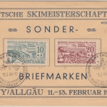 FZ/Württ. - Dt. Skimeisterschaften Isny Klappkarte + SST 13.2.49