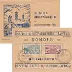 FZ/Württ. - Dt. Skimeisterschaften Isny Klappkarte + SST 13.2.49