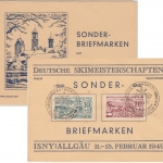 FZ/Württ. - Dt. Skimeisterschaften Isny Klappkarte + SST 12.2.49