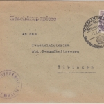 FZ/Württ. - 16 D.Pf. 2. Ausg. Geschäftspapiere Wurzach - Tübingen 7.9.48